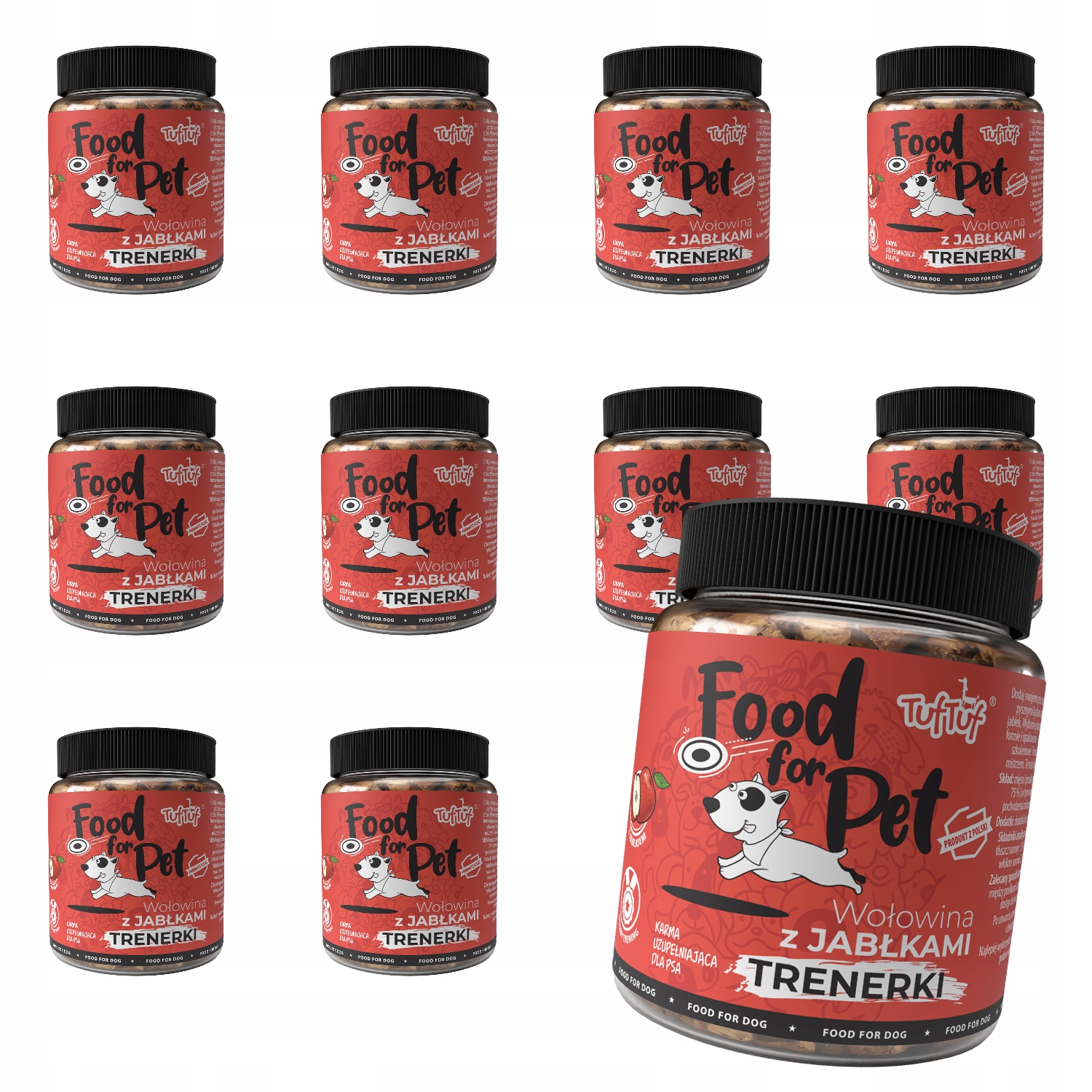 Levně Pochoutky Pro Psa TufTuf Trenérky Z Hovězího Masa A Jablek Set 10x120G