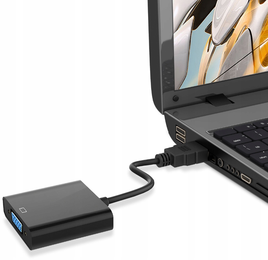 PRZEJŚCIÓWKA ADAPTER KONWERTER Z HDMI DO VGA MONITORA LAPTOPA PROJEKTORA Kod producenta 00086
