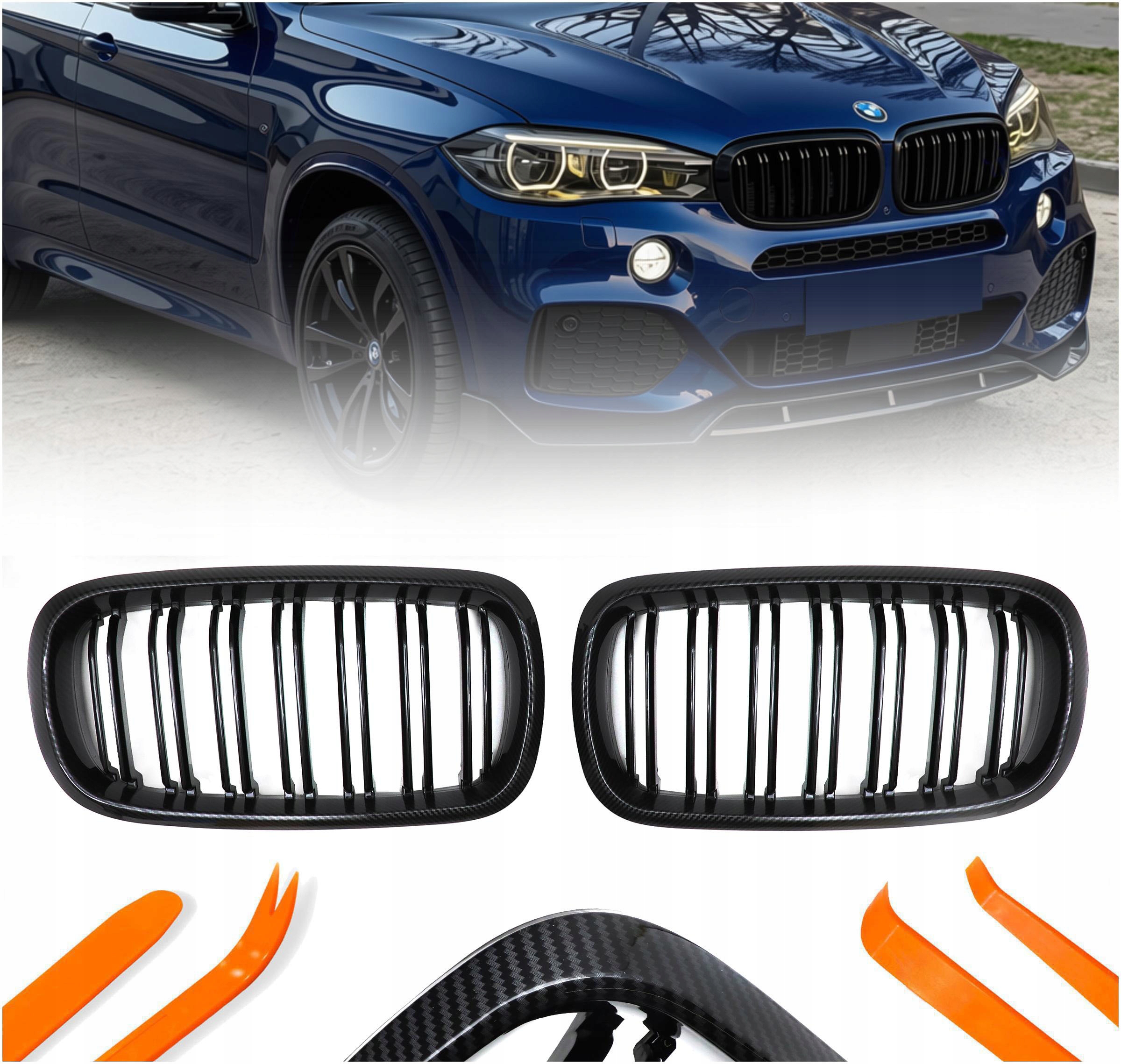 Atrapa Gril Nerki Bmw X5 F15 X6 F16 Carbon Barva 2015-2019