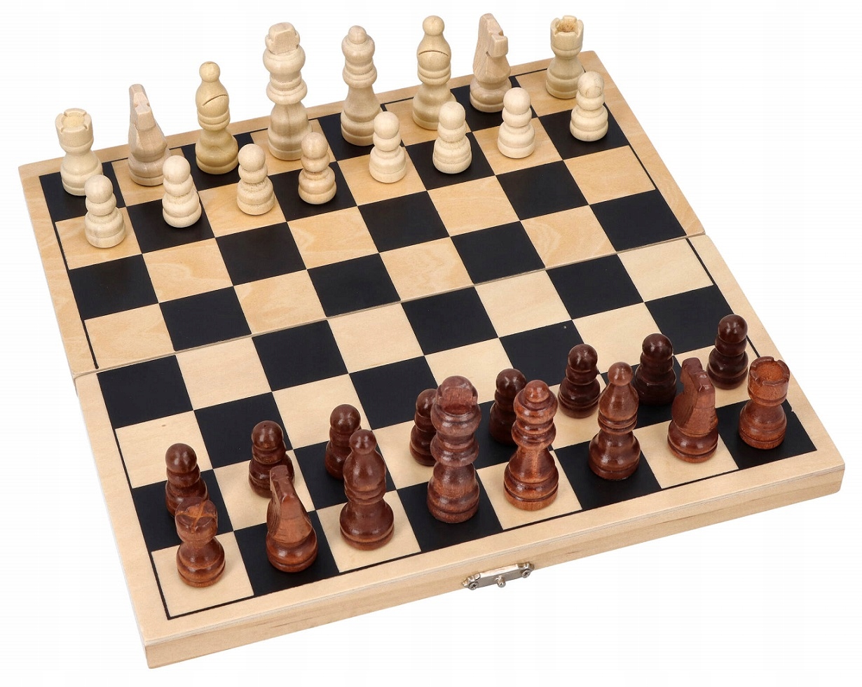 GRA LOGICZNA PLANSZOWA DLA DZIECI SZACHY DREWNIANE Producent inny
