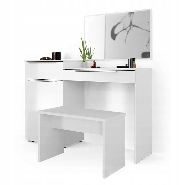 TOALETKA Z LUSTREM I ŁAWKĄ BIAŁA VICCO LILLI