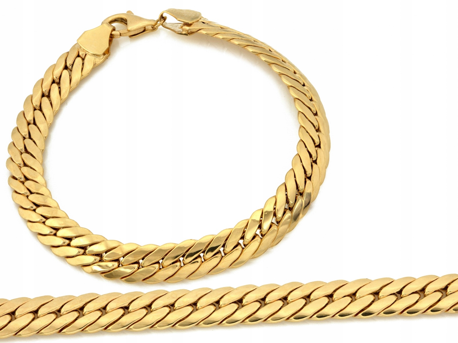 Dámský zlatý náramek 585 řetízkový Široký r20 pancíř 5.37 g