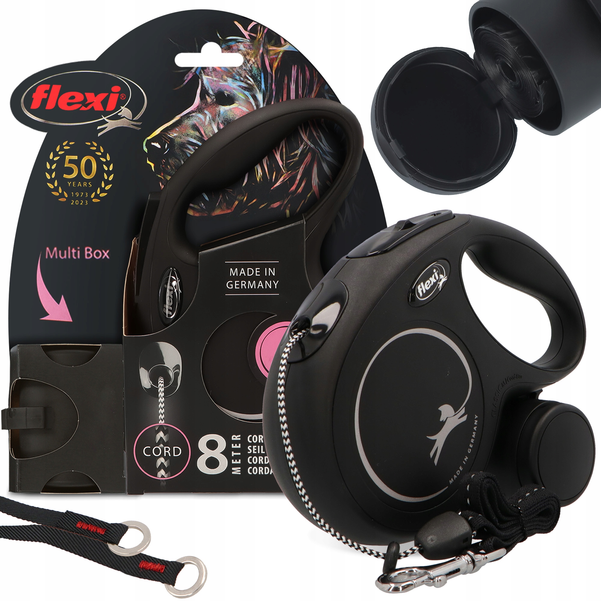 Levně Vodítko Automatická Psa 8 m 20 kg Lanko Kontejner Multi Box Sáčky Přísma 3O