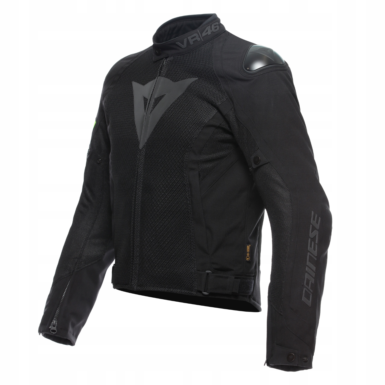 Textilná bunda Dainese VR46 Wetlap Air D-Dry Čierna/Žltá-Fluo 50