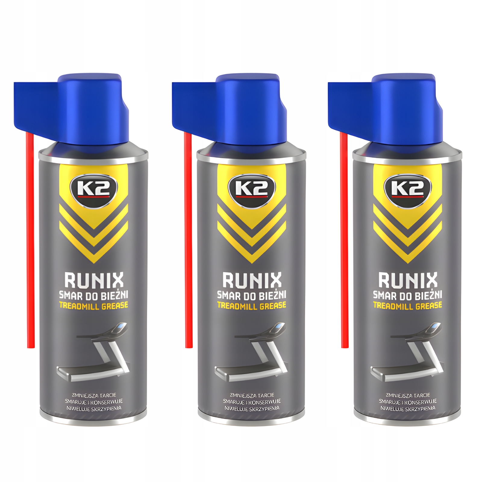 3 x K2 Silikonowy Smar Do Bieżni W Sprayu Runix 400 ML Bezbarwny