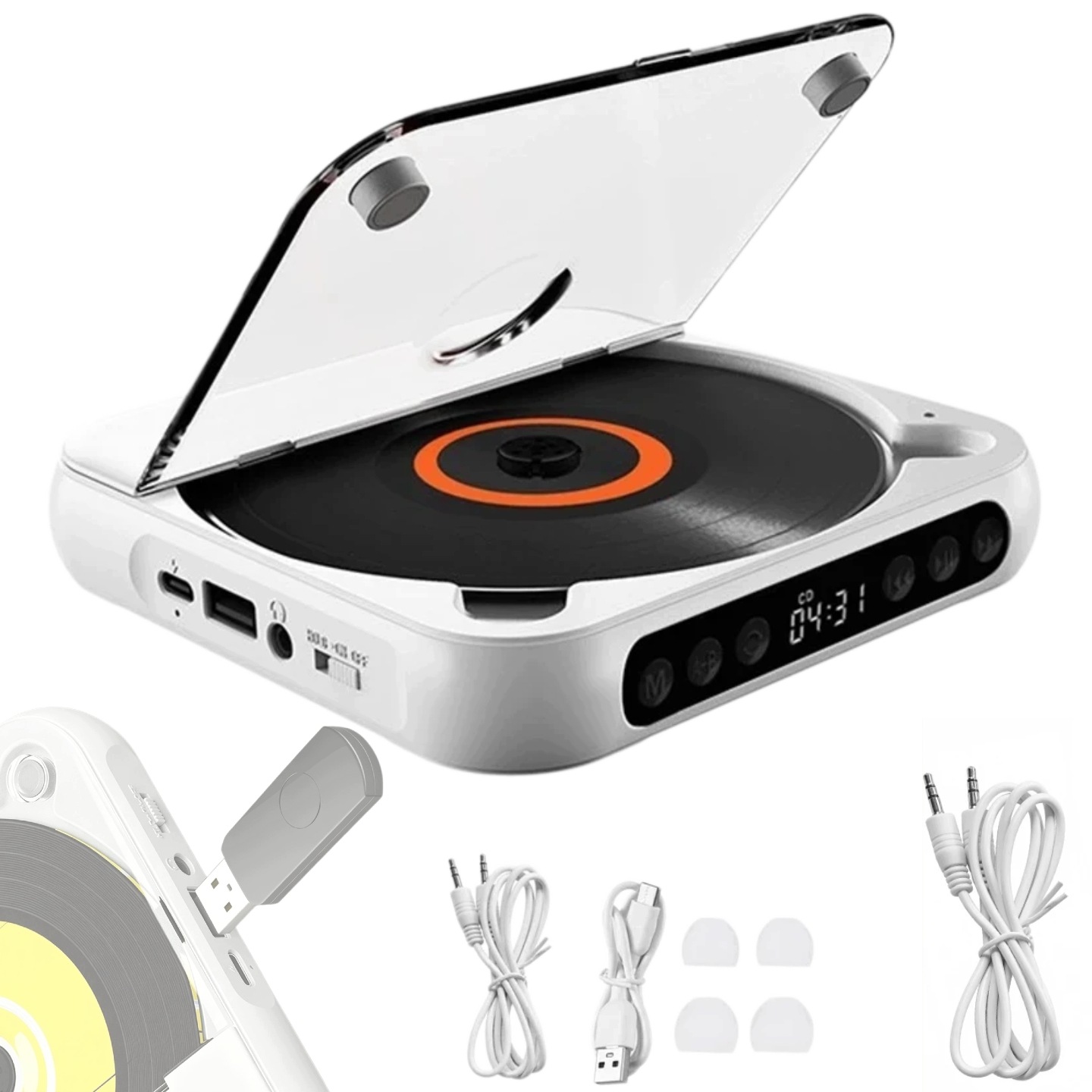Přenosný MP3 Přehrávač Bluetooth S Funkcí Ab Repeat Usb Led Reproduktor