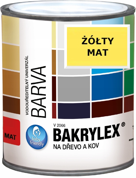 Farba Bakrylex 0,7kg mat plac zabaw zabawek ŻÓŁTA