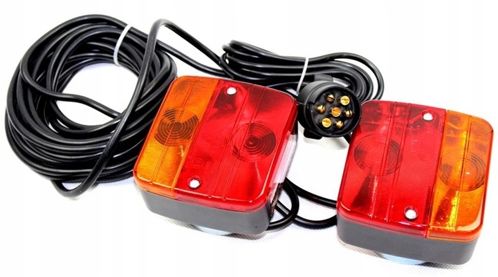 ZESTAW LAMP ŚWIATEŁ DO PRZYCZEP NA MAGNES