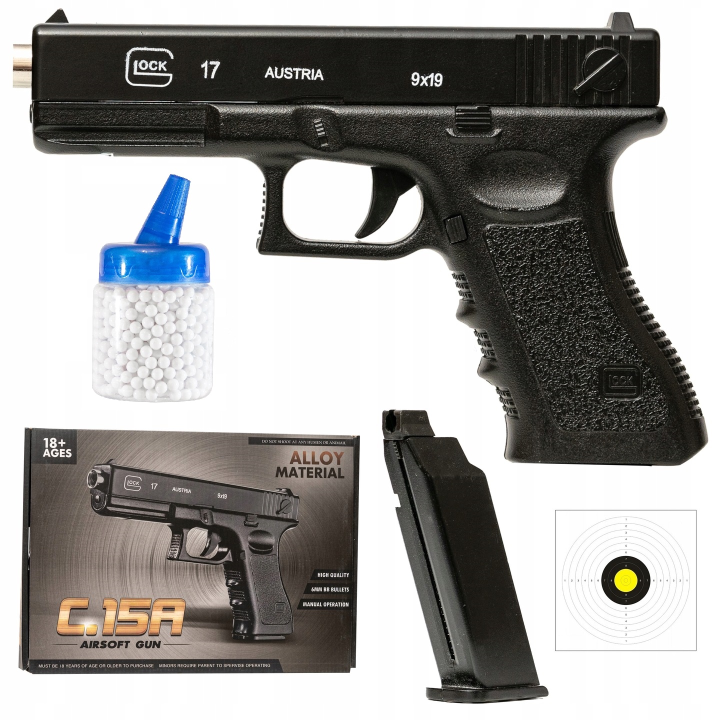 

Pistolet Metalowy Na Kulki Replika Glocka