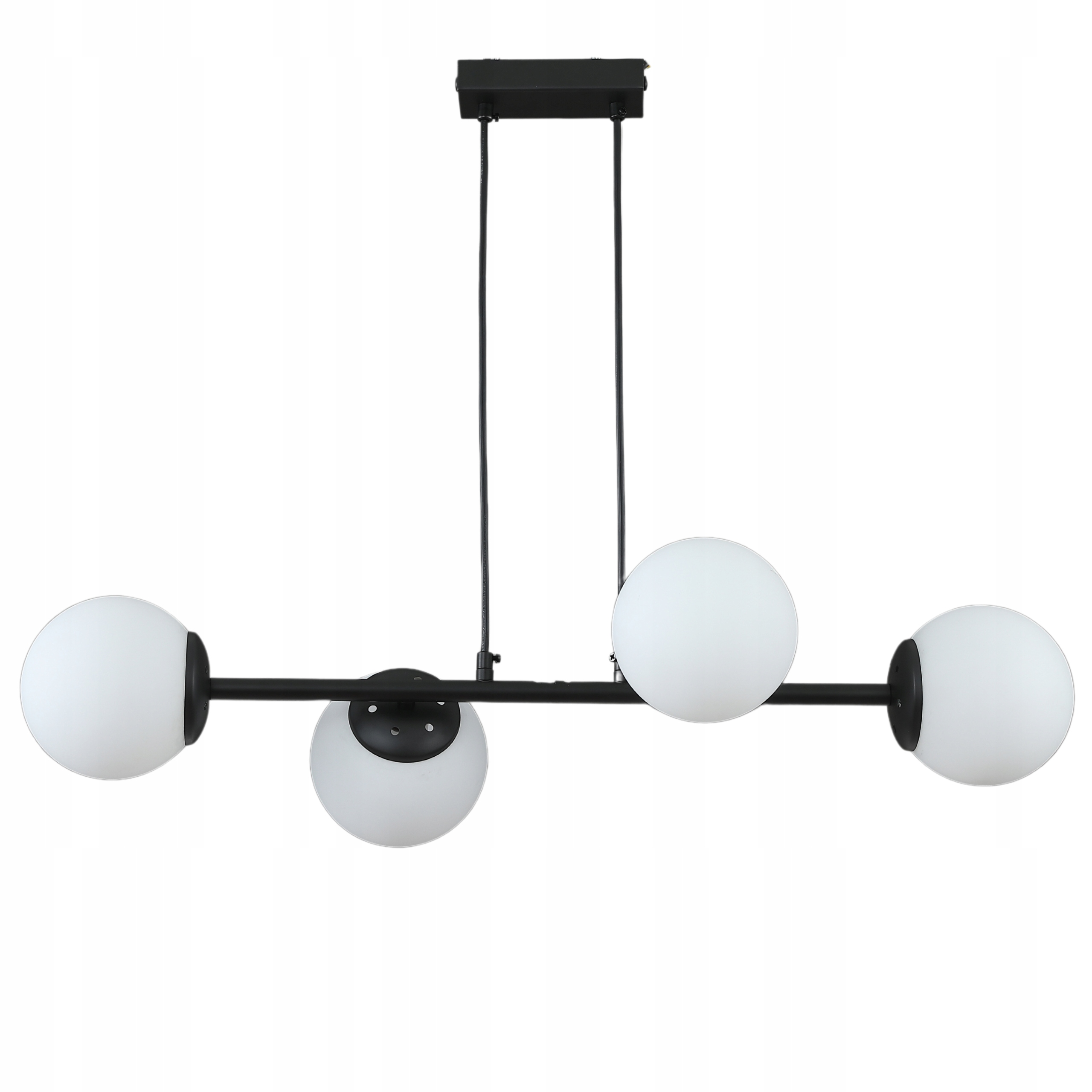 Lampa Wisząca Sufitowa Żyrandol Kule czarna Nowoczesna mleczna