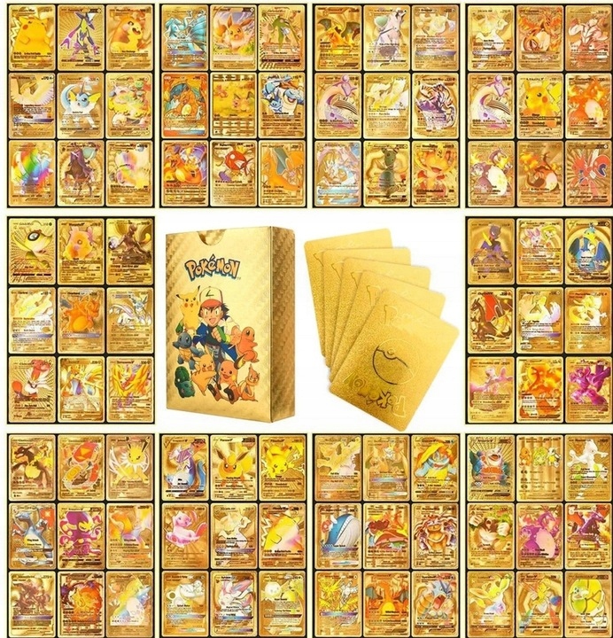 

Zołte Karty Pokemon Zestaw 55SZT Kolekcjonerskie