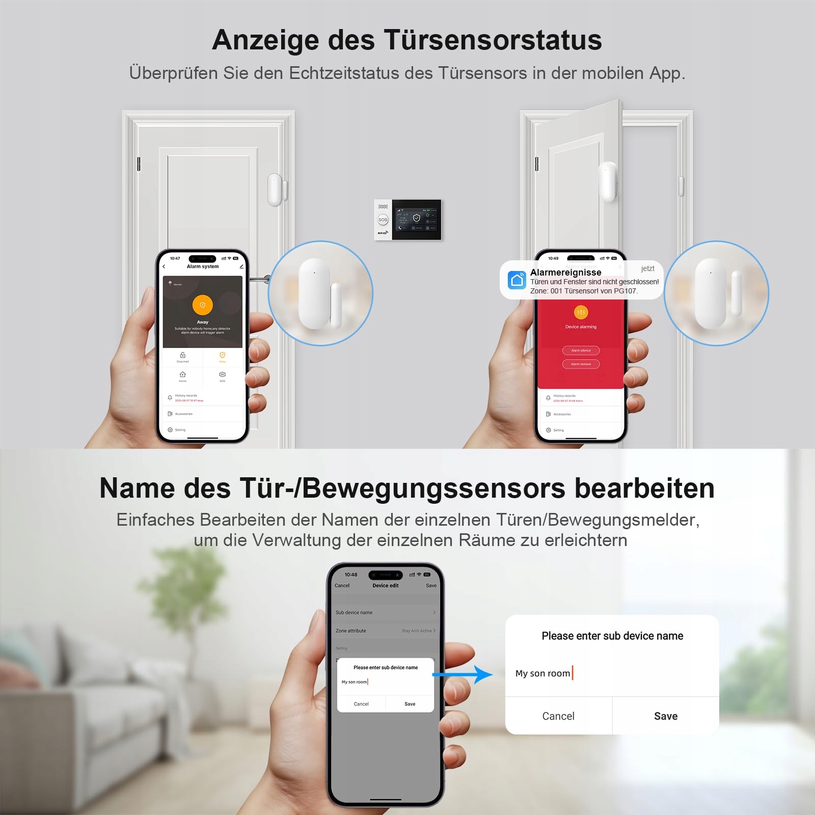LWOHSI System Alarmowy WiFi 4G z Kamerą Smart Home Ekran Dotykowy 4.3 Cala — miniatura 8