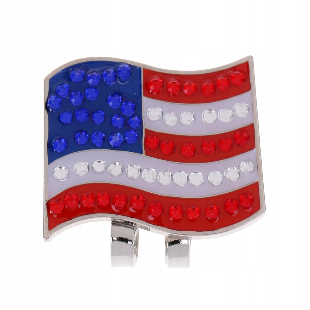 Alloy Golf Ball Marker With Golf Hat Clip Various Patterns USA Flag Marka bez marki