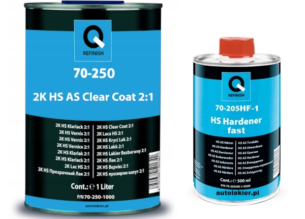 Q-Refinish 70-250 Lakier bezbarwny Hs As Anti-Scratch 1L 0,5L utw Fast