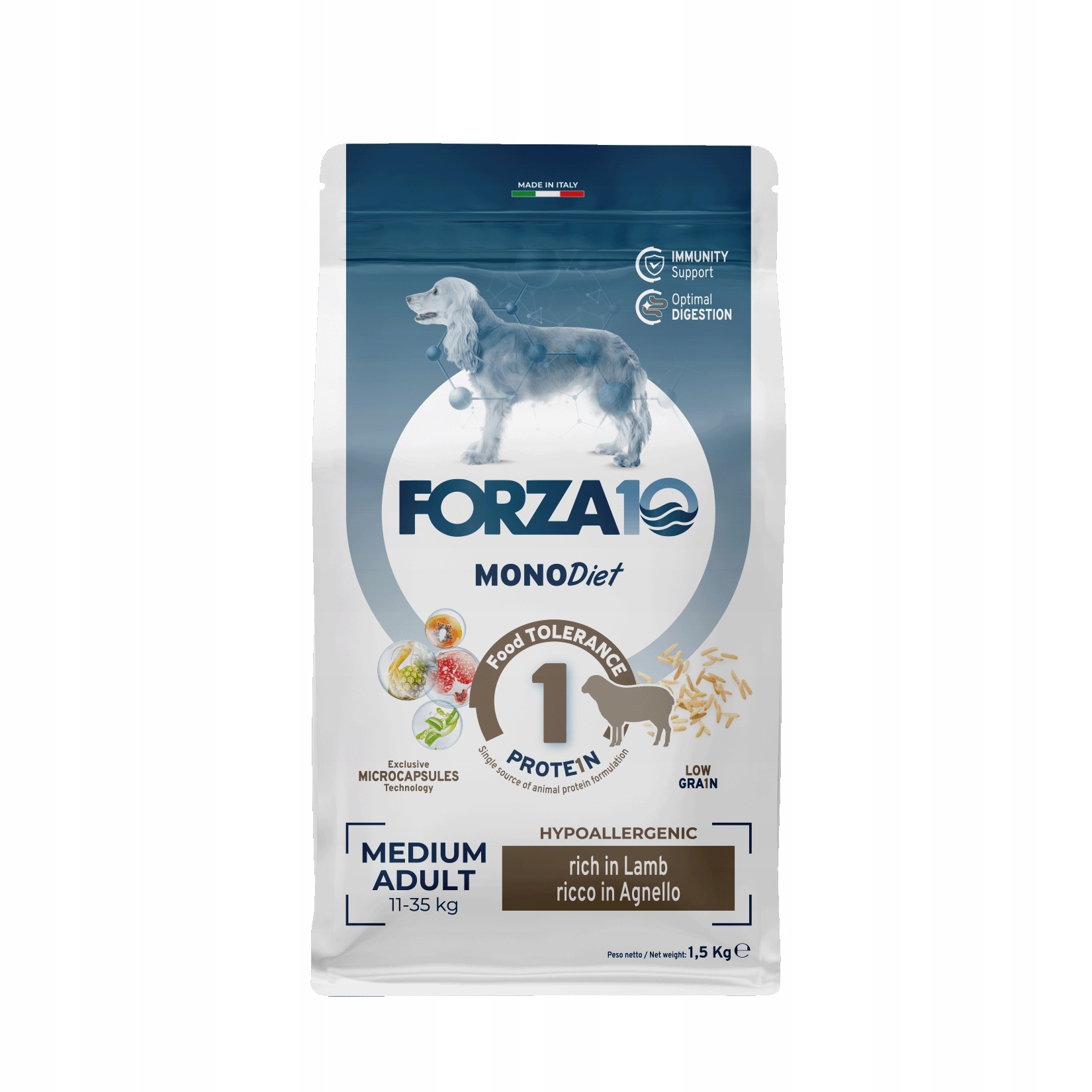 Forza10 Medium MonoDiet pes Hypoallergenic bohatý na jehněčí maso 1,5 kg