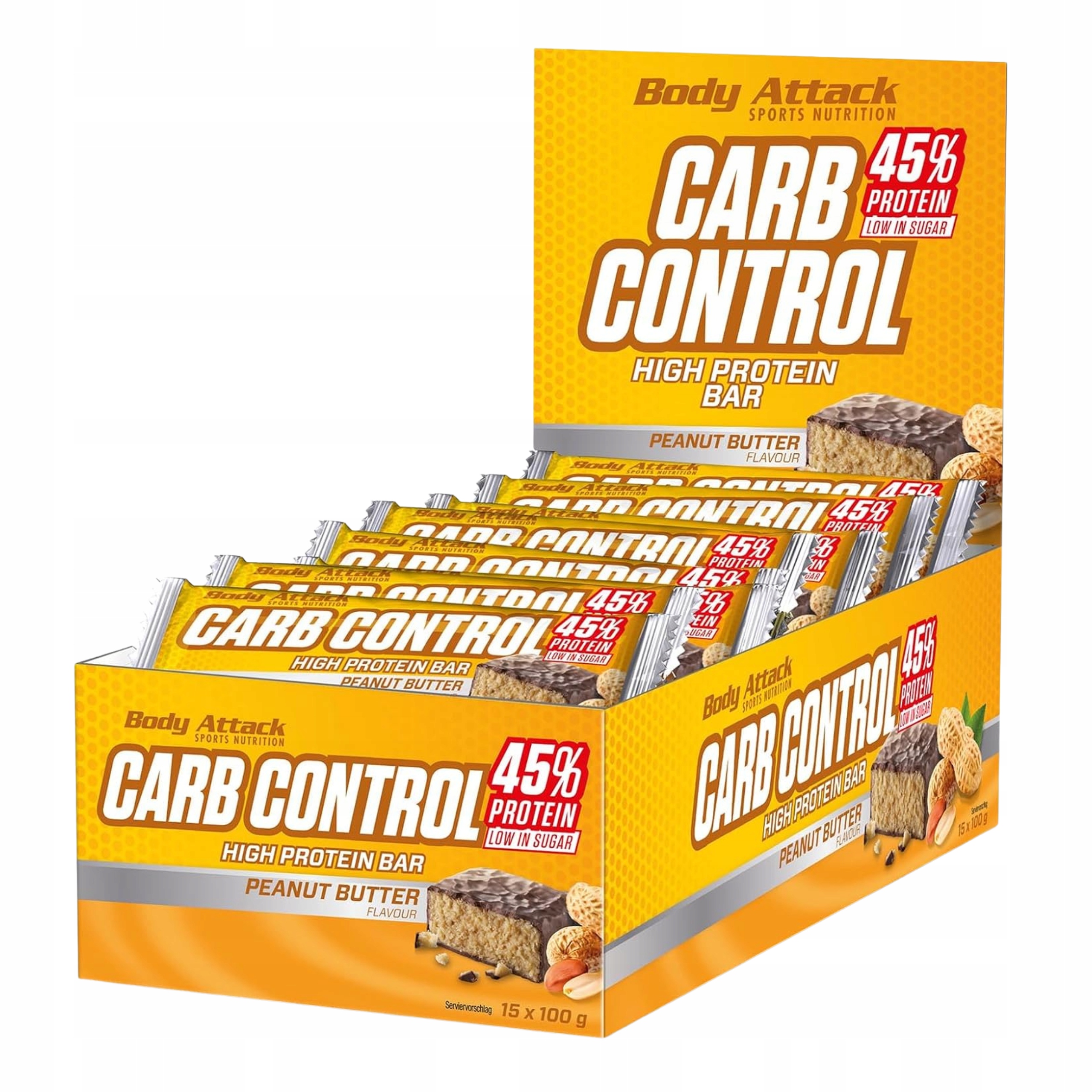 Proteinová Tyčinka Body Attack Carb Control 15 x 100 g Proteinová nízkocukrová