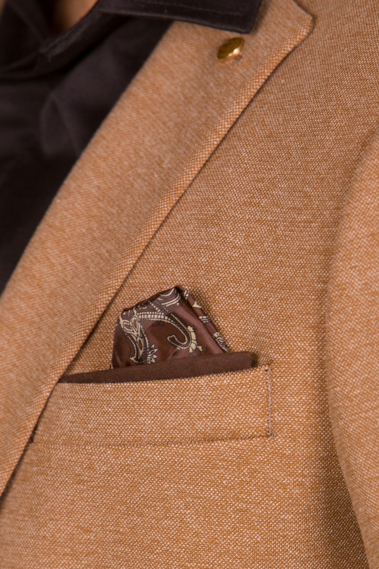 Modna marynarka męska camel rozm. 48 s/m Kolor brązowy