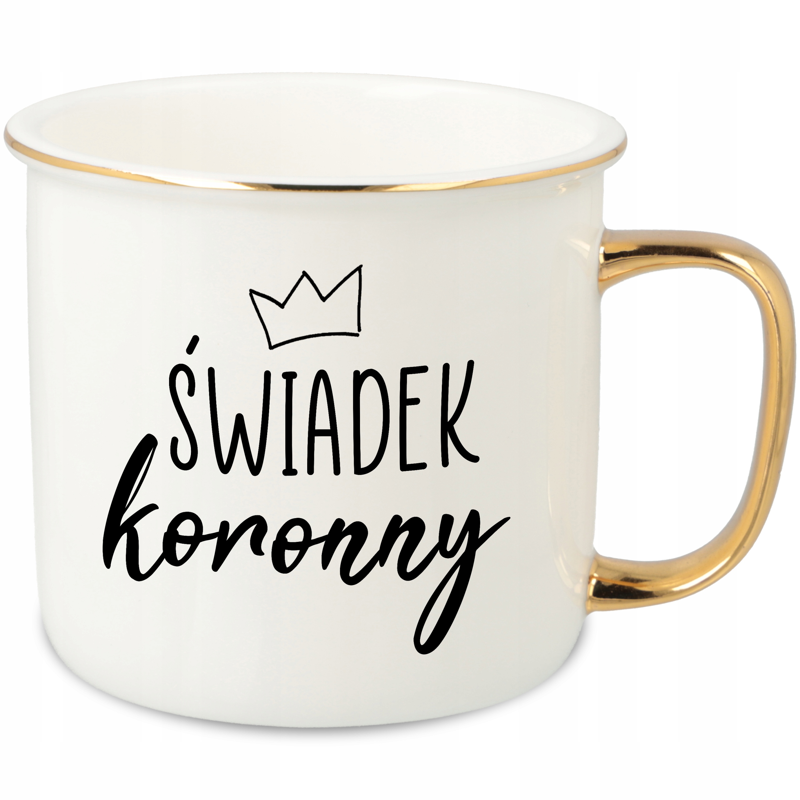 Hrnek Ucho Forma Zlatý Porcelánový Retro Dárek Pro Svědkyně Korunní Vzory