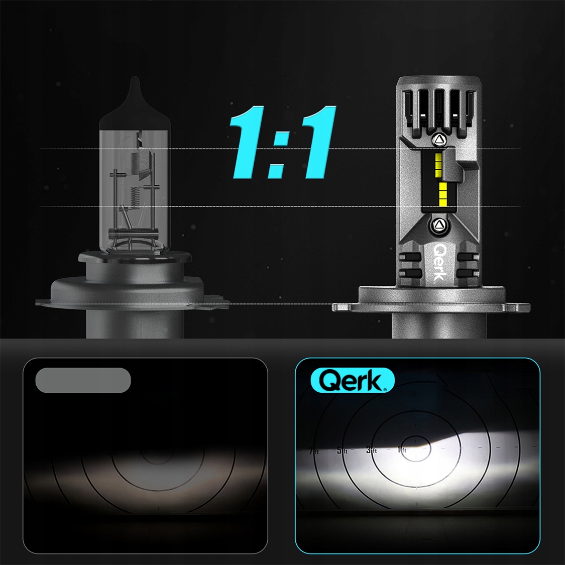 ŻARÓWKI LED H4 QERK 1 DO 1 WIĘCEJ ŚWIATŁA CAN RETROFIT IDEALNIE DOPASOWANE Producent Inny