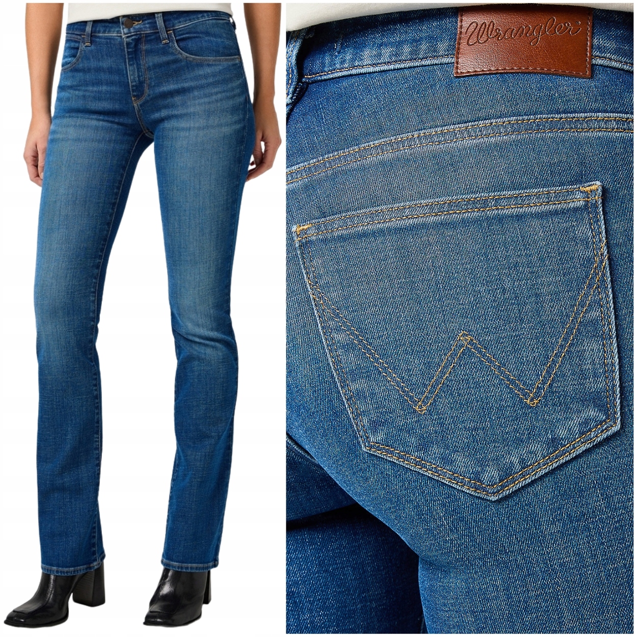 Wrangler Bootcut Timeless rozšiřitelné dámské džínové kalhoty W26 L32