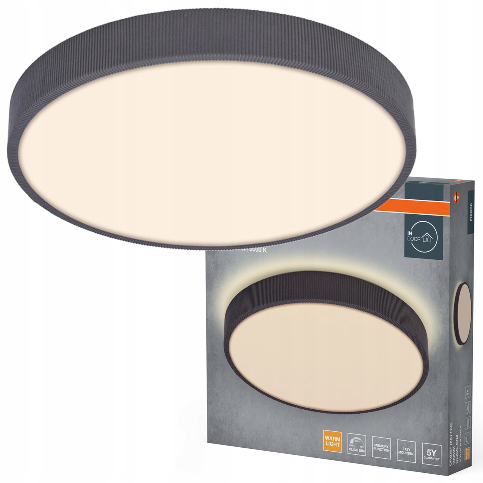 Stropné Svietidlo Led Nástenná lampa 36W 2000lm 3000K Teplá šedá Orbis Osram