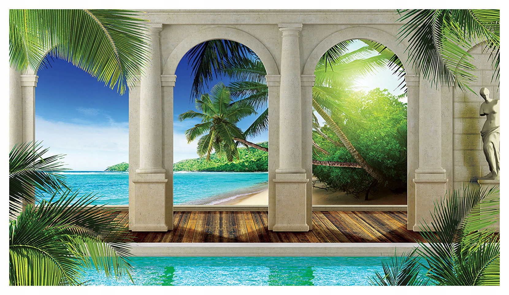 Vliesová fototapeta Tropický raj Lazur Pláž Dovolenka 368x254 lepidlo
