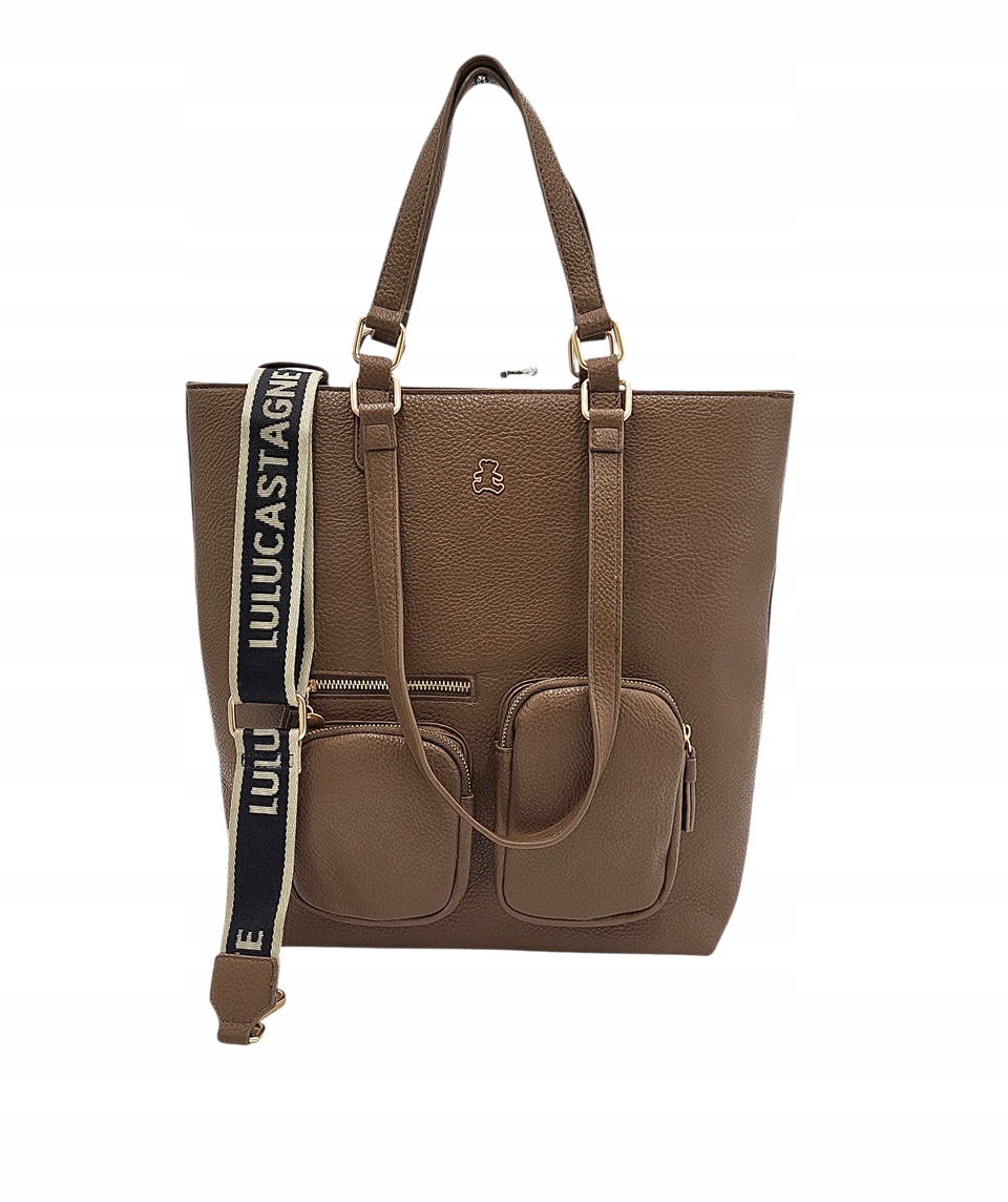 Dámská shopper kabelka Lulu Castagnette kožená, hnědá, kapsy