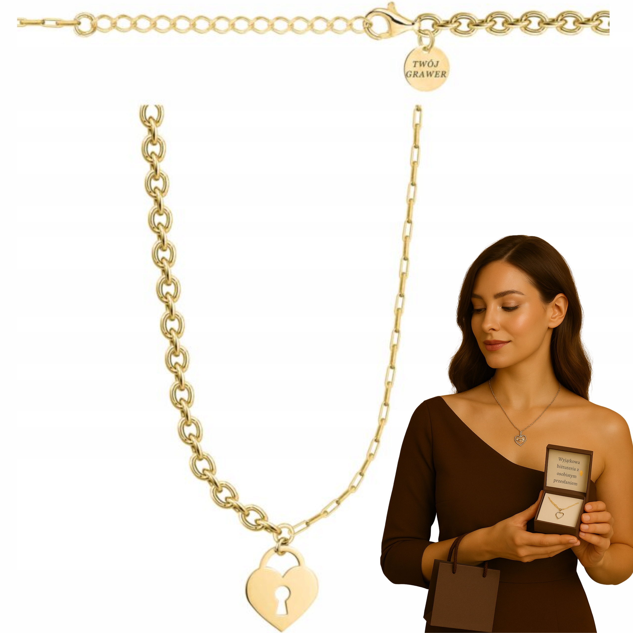 Dámský zlatý řetízek ve tvaru Řetízek s ankerem 925 585 – 5MM 2,2MM Dárek