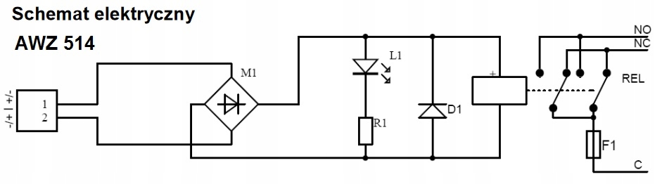 AWZ514 Moduł przekaźnikowy PU1/HV 250VAC 6A Pulsar Typ alarmu przewodowy