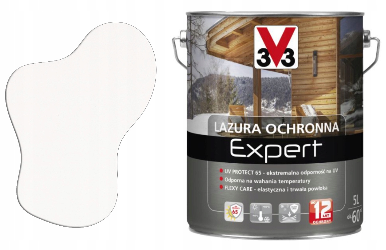 V33 Lazura ochronna Expert ochrona do 12 lat Biały alpejski 5L