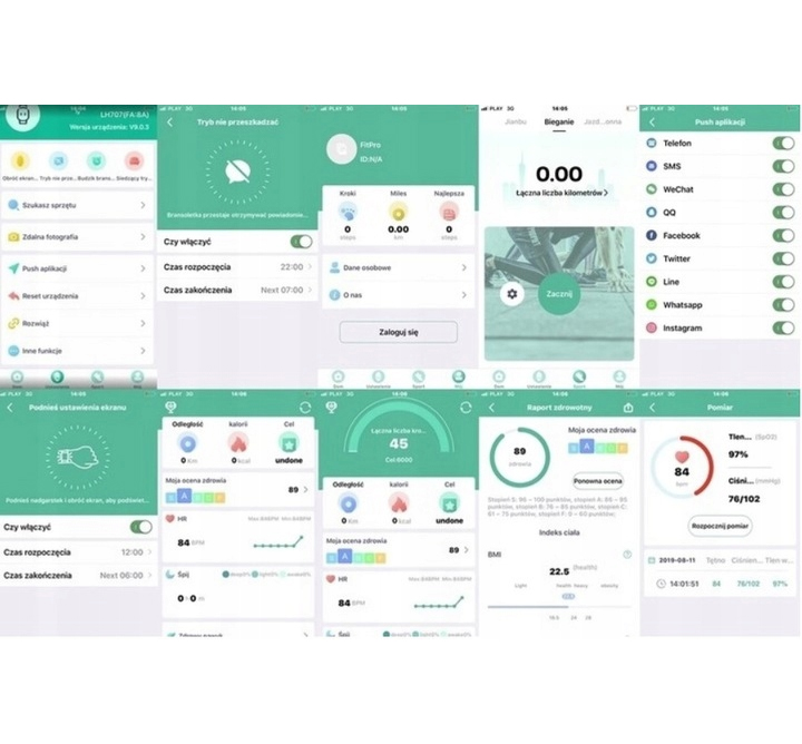 ZEGAREK SPORTOWY SMARTBAND M7 OPASKA PULSOMETR PL PULS KROKI SMS Kompatybilność systemowa Android iOS