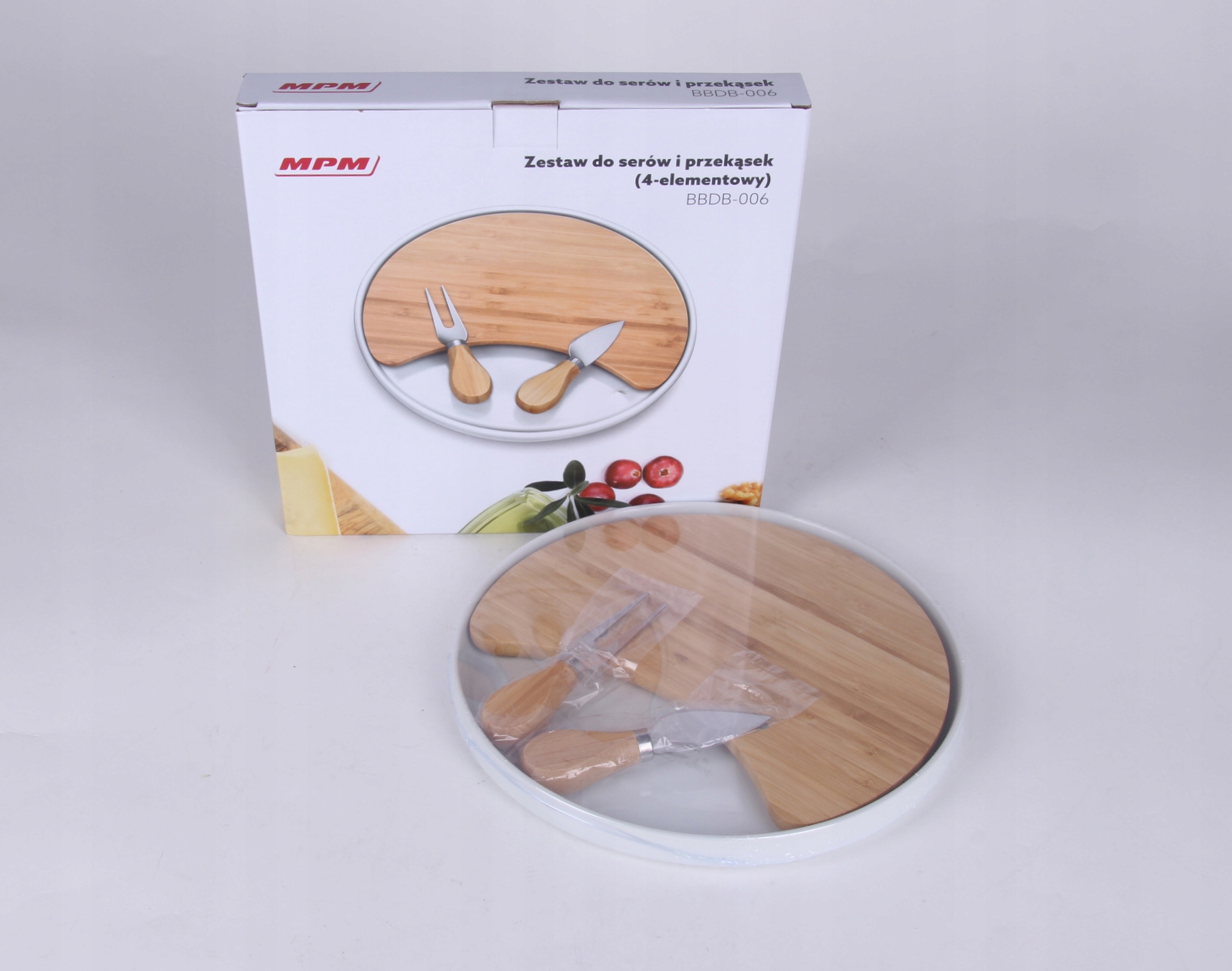 Zestaw do serów i przekąsek 4 el MPM okrągła Kod producenta BBDB-006