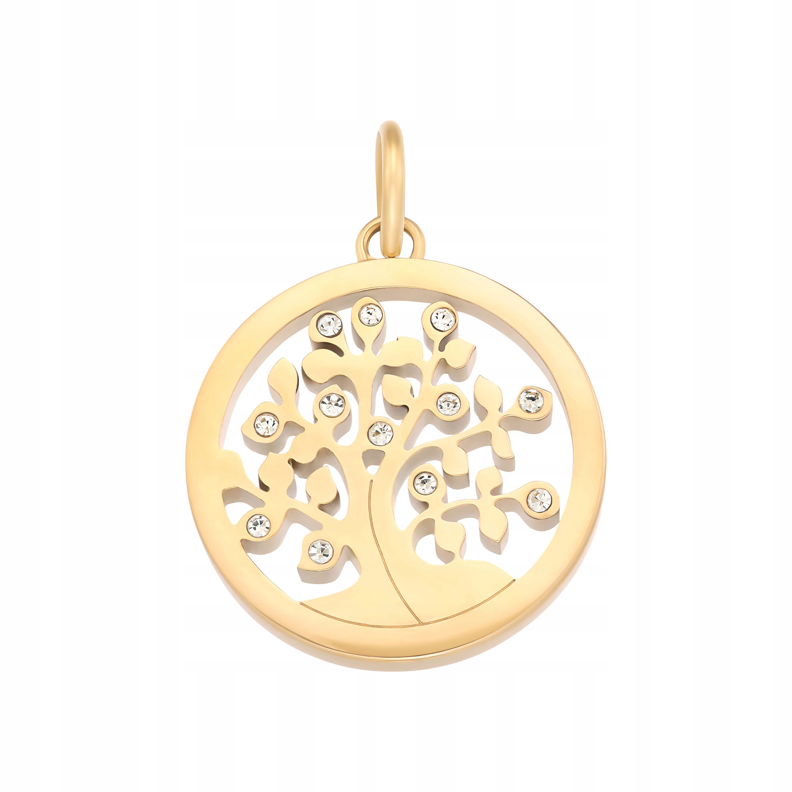Magnetický Přívěsek Strom života Zlatý Krystaly Ocel Elegantní Dámský