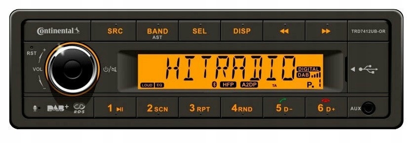 Continental TRDW312UB-OR Autorádio 12V MP3 Usb Aux Bluetooth Dab+