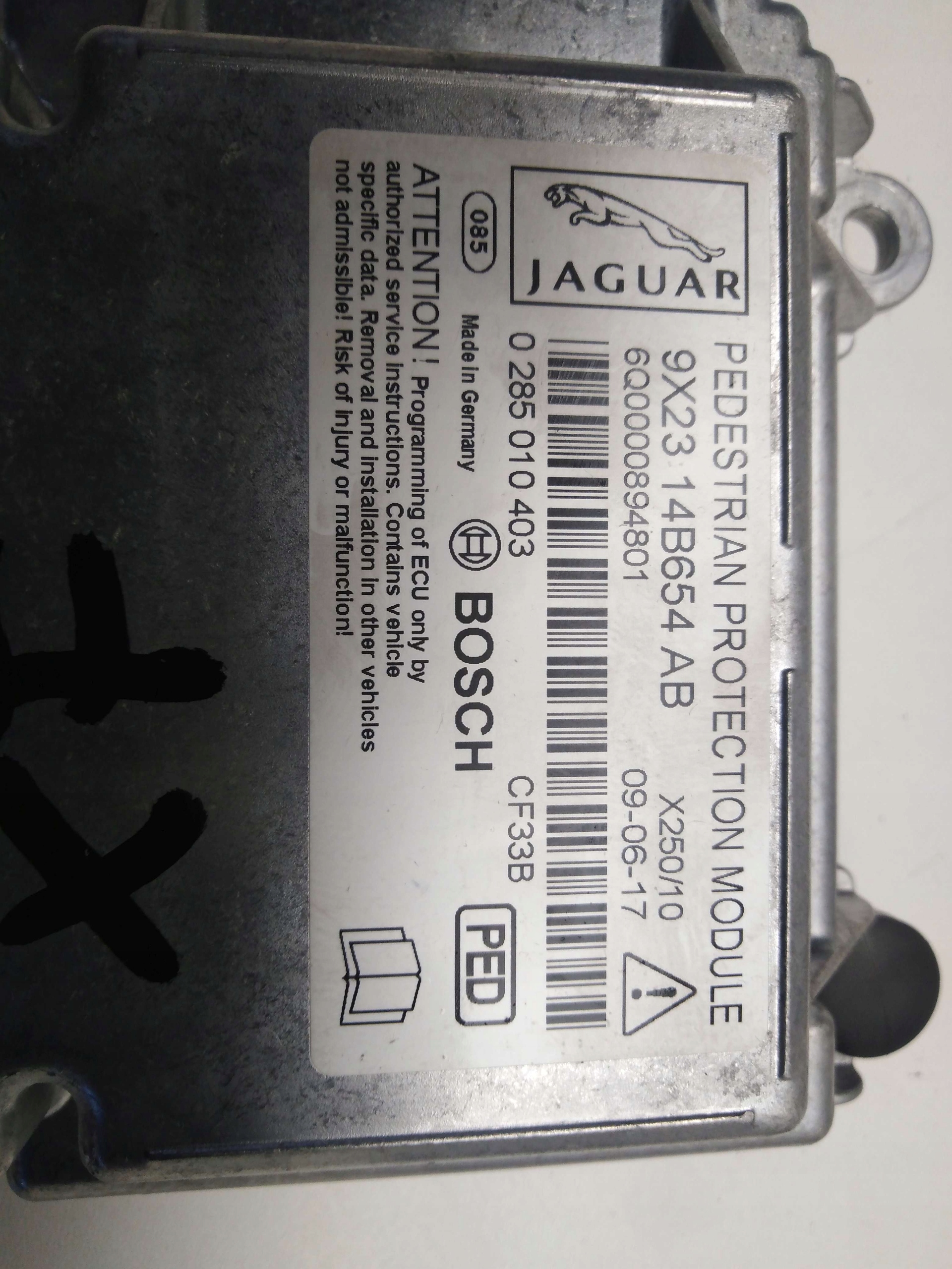 SENSOR PODUSZEK POWIETRZNYCH JAGUAR XF 2007-2015 Numer katalogowy części 9X2314B654AB