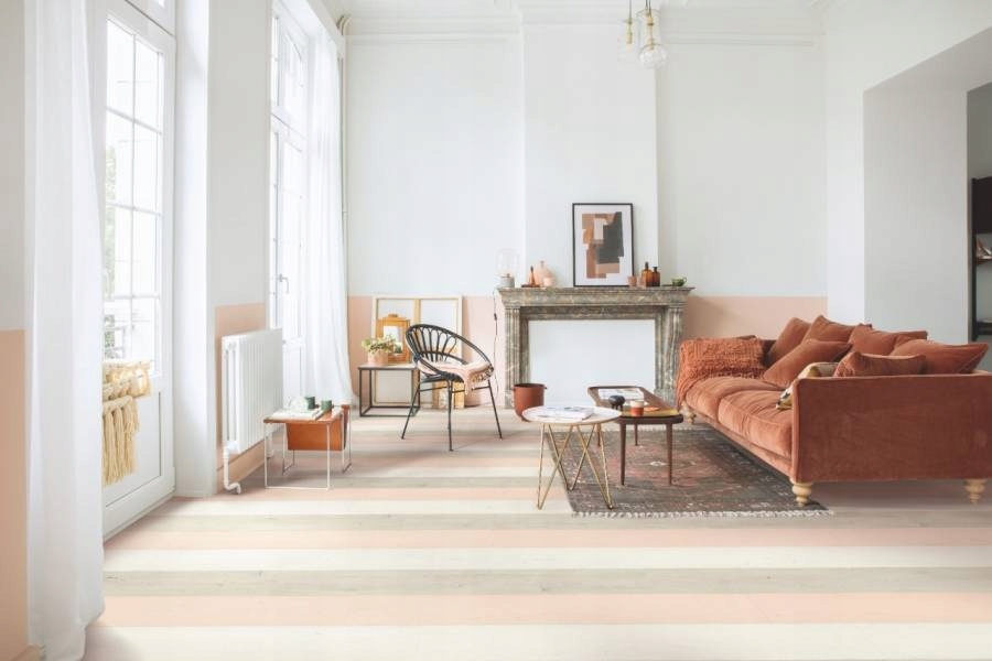 Panele Podłogowe Dąb Różowy Malowany Wodoodporne AC4 9 mm V4 2.05m2 Producent Quick-step