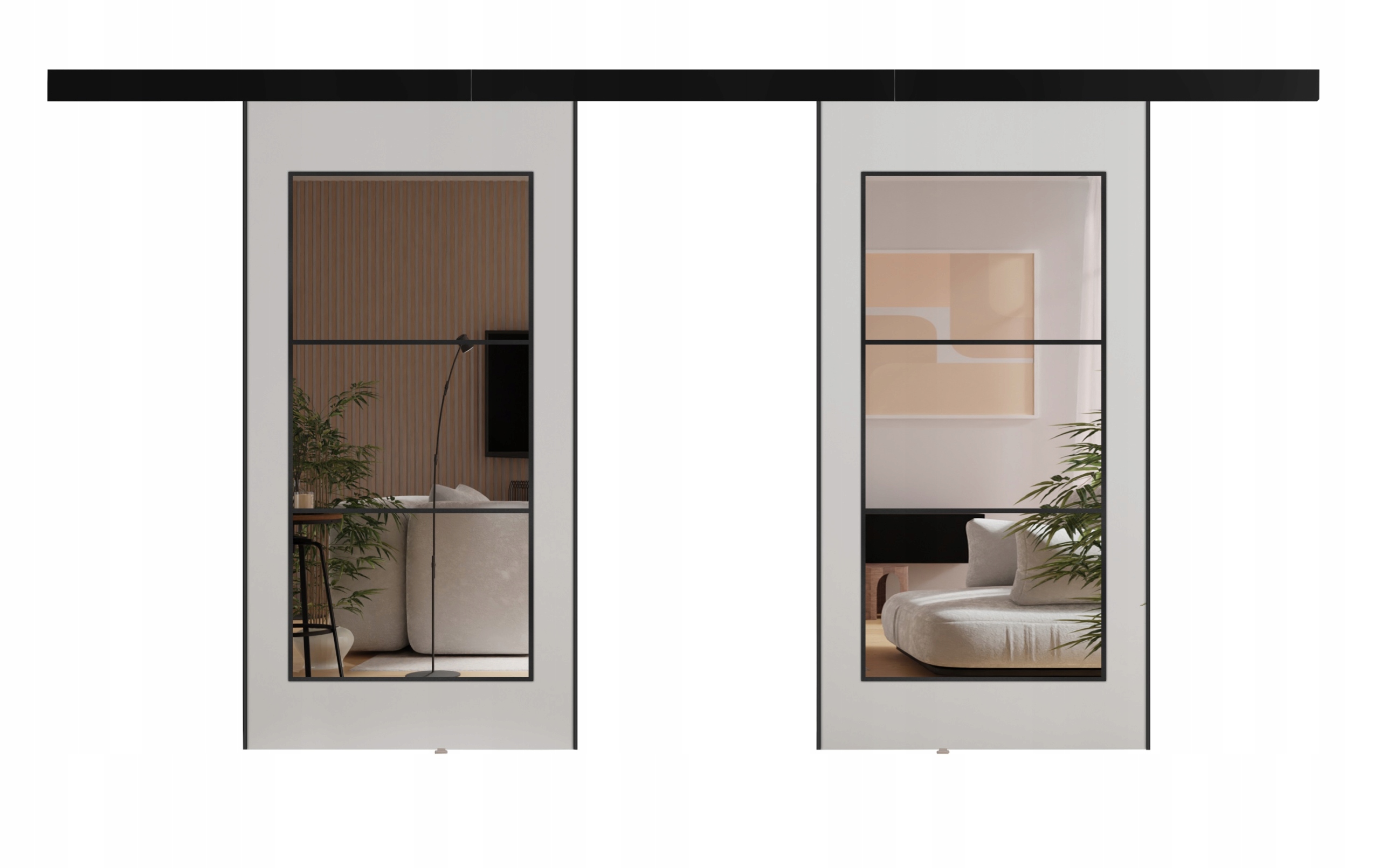 Posuvné nástěnné dveře Flori Duo 212 s maskovacím krytem