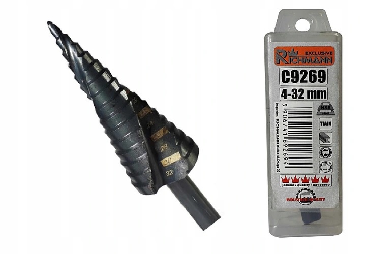 

Wiertło Stopniowe Spiralne Do Metalu 4-32mm C9269