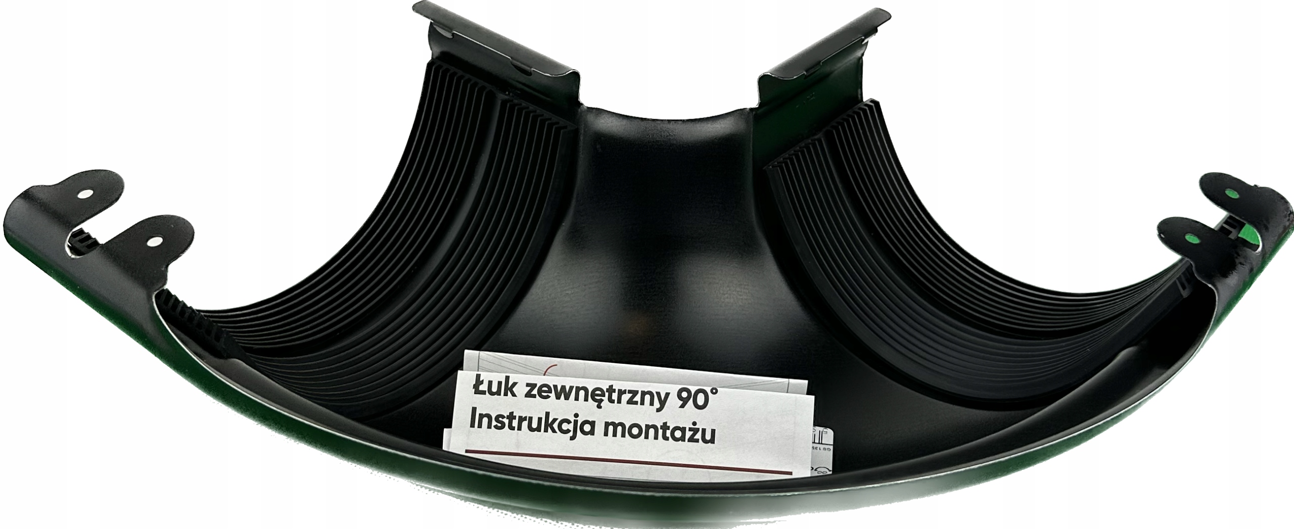 Vnější rohový úhel 90° k okapovému žlabu 135 mm systému Galeco Ocel Polomat černý