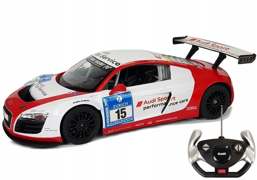 Auto R/C Audi R8 LMS Rastar 1:14 Biało-Czerwone Marka Rastar