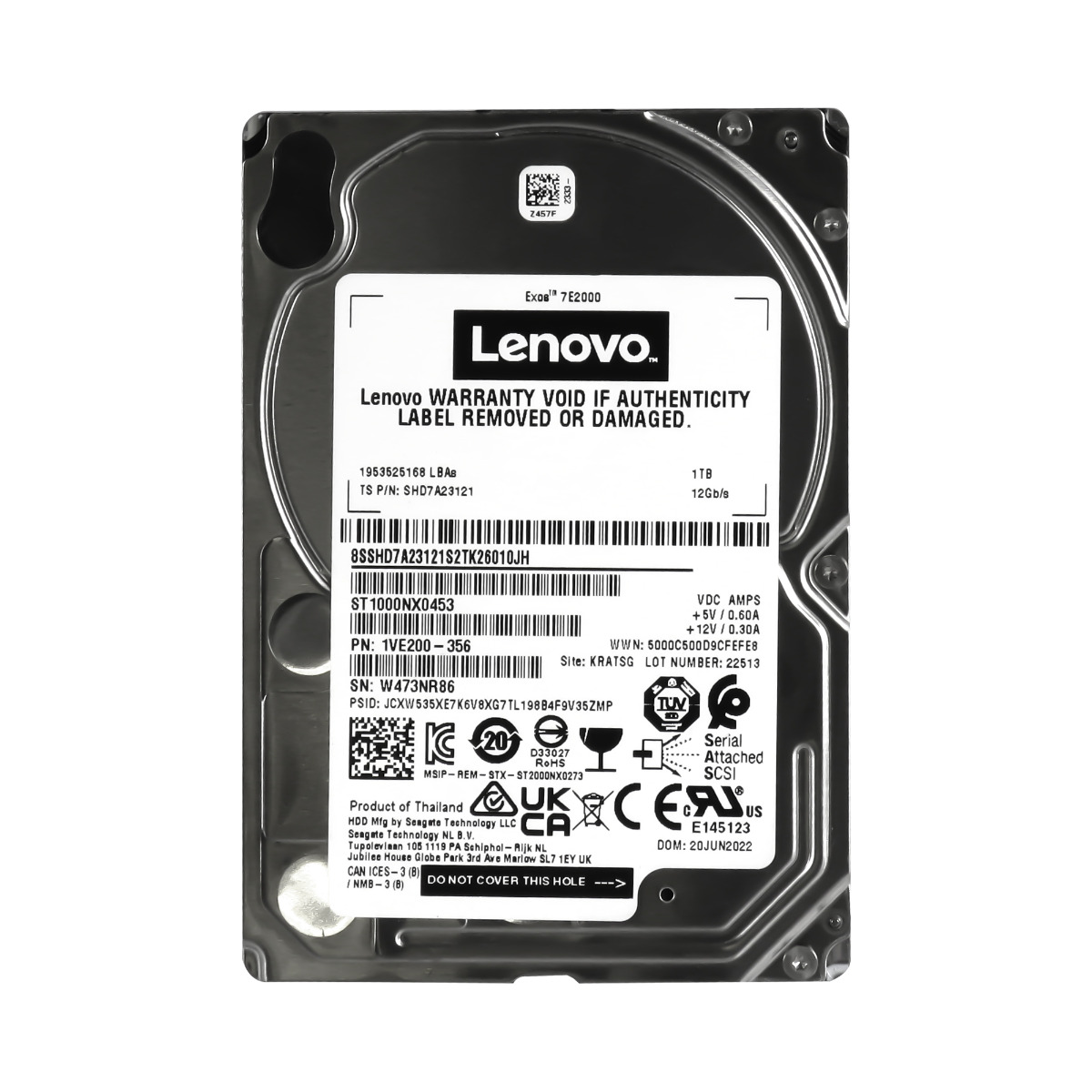 Lenovo 81Y9691 81Y9690 1TB SAS-2 7.2K 128MB 2.5" ST1000NX0453