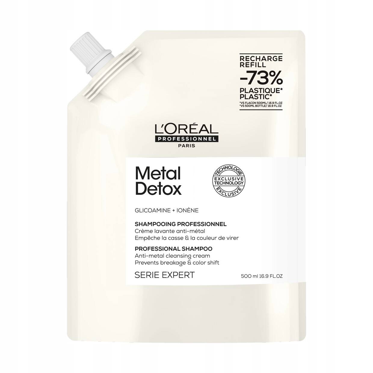 Loreal Metal Detox Šampon pro poškozené vlasy Refil 500 ml