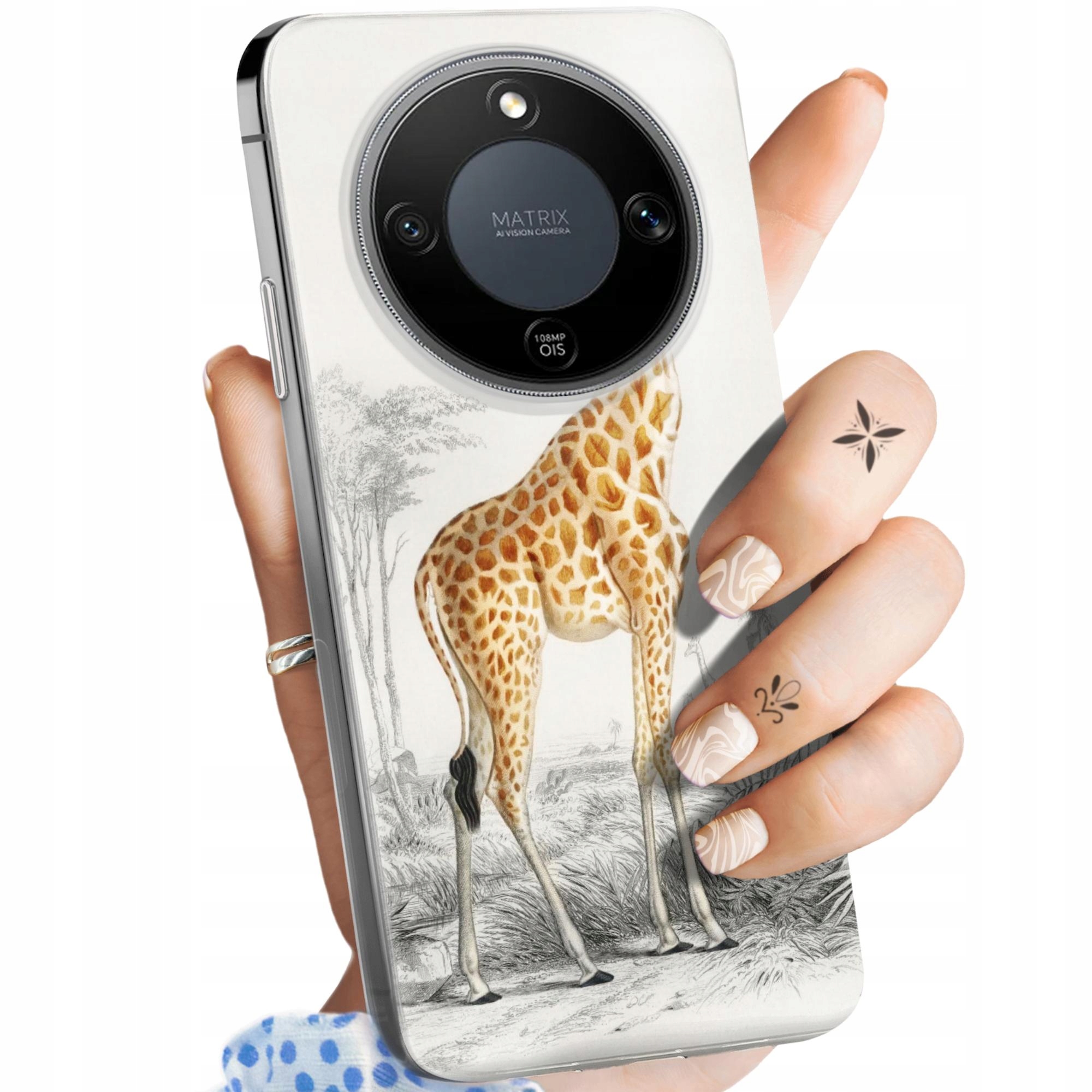 Etui Do Honor X70 X9D MAGIC8 Lite Żyrafa Śmieszne Sawanna Obudowa