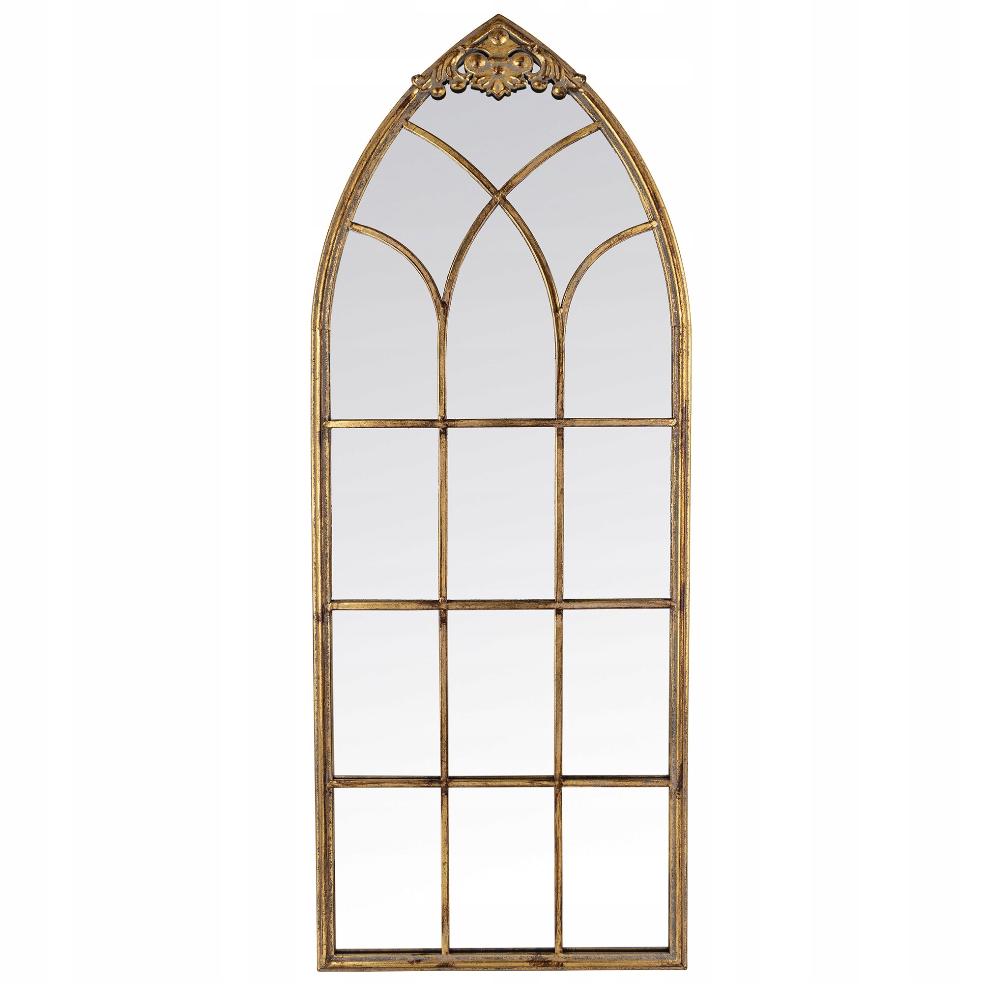 Dekoratívne zrkadlo Zlatý štýl gotického okna 101 cm Efekt „okna“ v interiéri