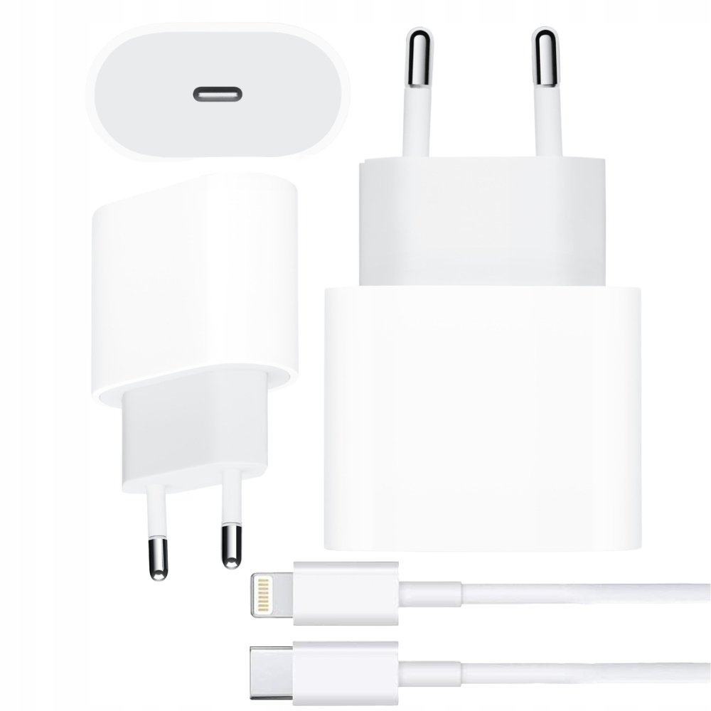 Szybka Ładowarka do iPhone Apple Power Adapter Kabel Lighting (zestaw)