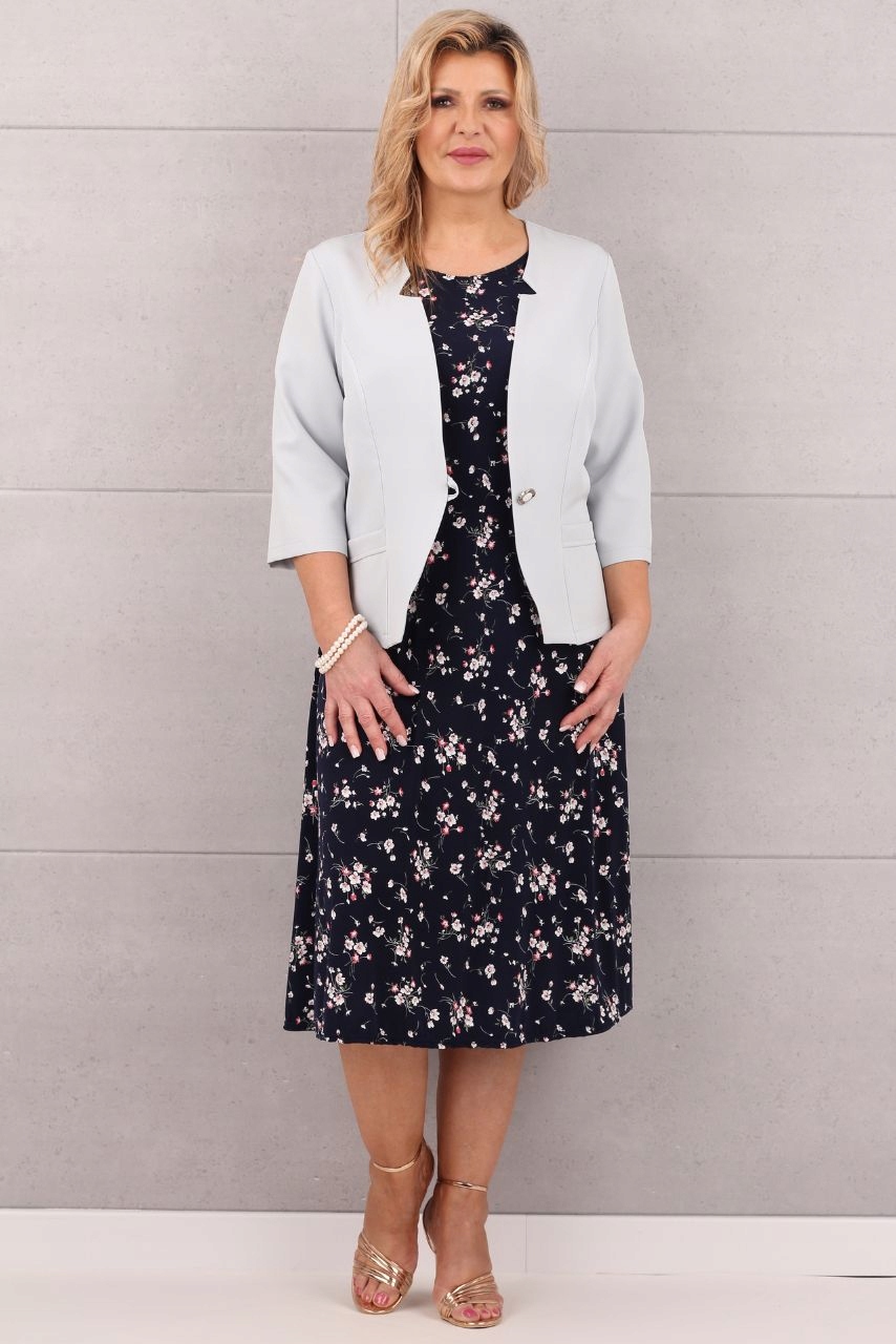 ŻAKIET ELEGANCKI BLEZER POLSKI PRODUCENT DUŻE ROZMIARY WIZYTOWY KRÓTKI Marka FEMIMODA