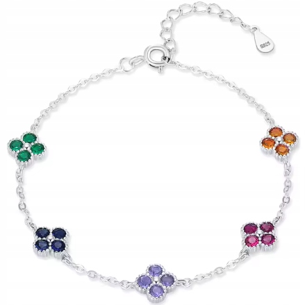 stříbrný náramek čtyřlístek nastavitelný 16 cm 17 cm 18 cm stříbro 925