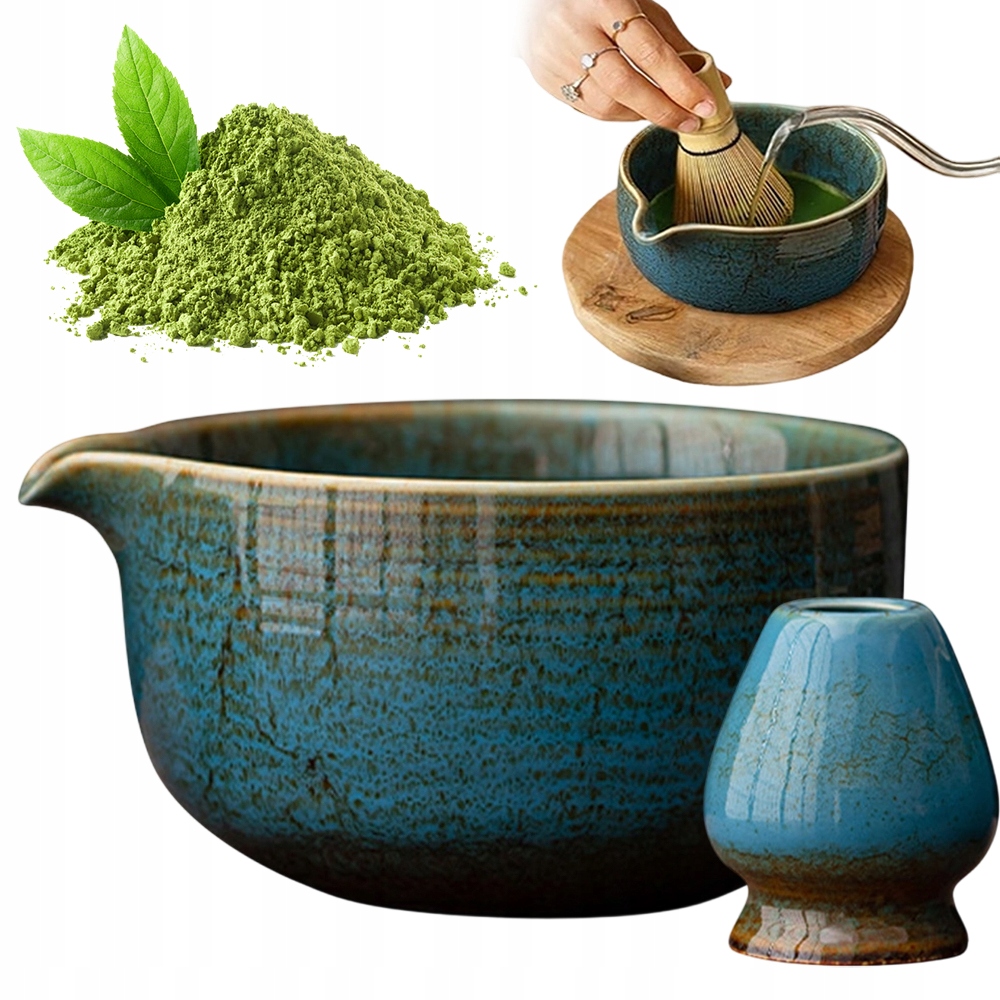 Sada Matcha Keramická Miska Podstavec Pod Chasen Modrý Jako Dárek