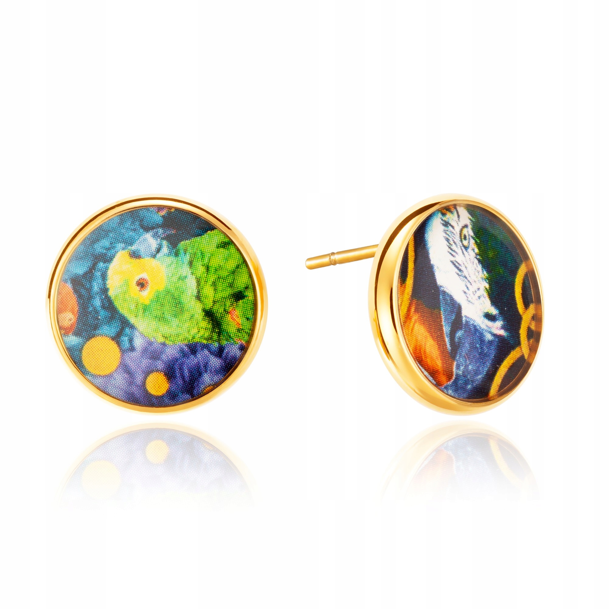 

Kolczyki pozłacane, print Rio Sadva