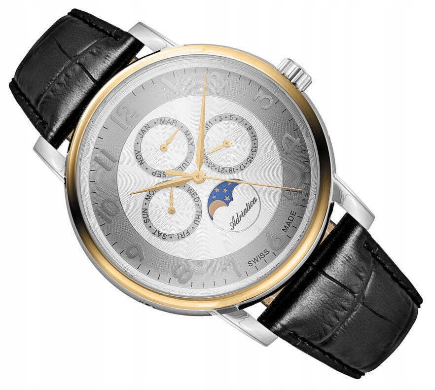 Pánské Elegantní Hodinky Adriatica A8274.2223QF Moon Phase S Datumovkou